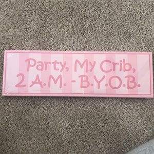 Baby pink decorative sign